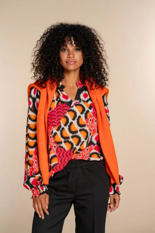 Vrouwen Geisha Fashion Geisha Dames Top Met Print 33953-20 Roze