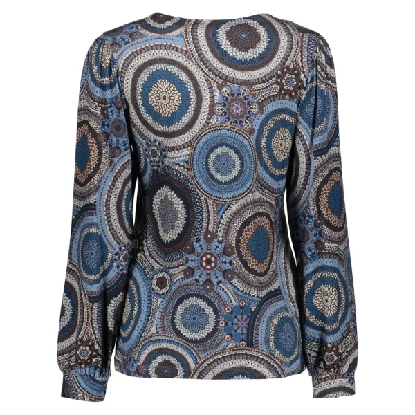 Vrouwen Geisha Fashion Geisha Dames Top Met Print 32596-60 Blue