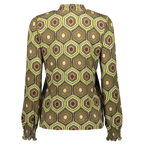 Vrouwen Geisha Fashion Geisha Dames Top Met Print 33952-20 Olive