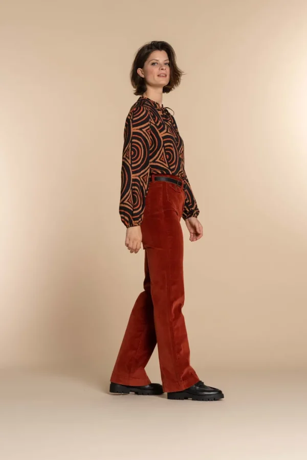 Vrouwen Geisha Fashion Geisha Dames Top Met Vintage Print 33661-20 Zwart