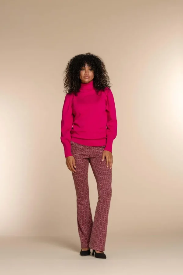 Vrouwen Geisha Fashion Geisha Dames Uni Kleurige Coltrui 34860-14 Roze