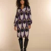 Vrouwen Geisha Fashion Geisha Dames Vintage Print Jurk 37610-20 Sand
