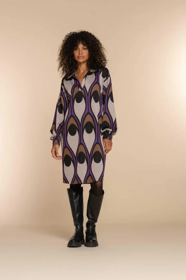Vrouwen Geisha Fashion Geisha Dames Vintage Print Jurk 37610-20 Sand