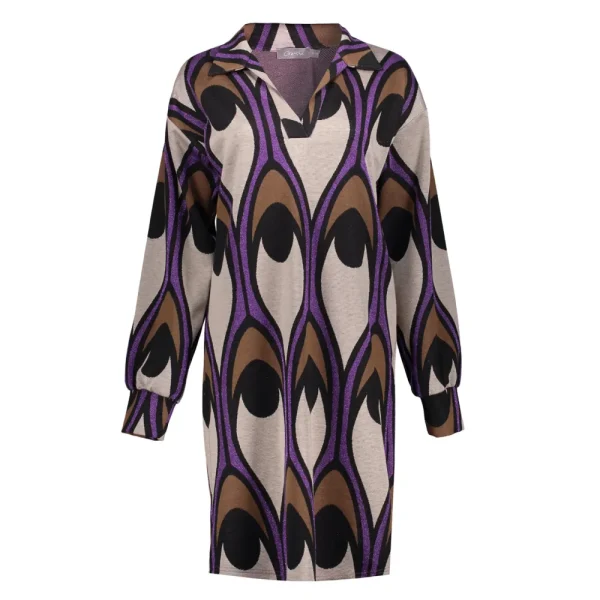 Vrouwen Geisha Fashion Geisha Dames Vintage Print Jurk 37610-20 Sand