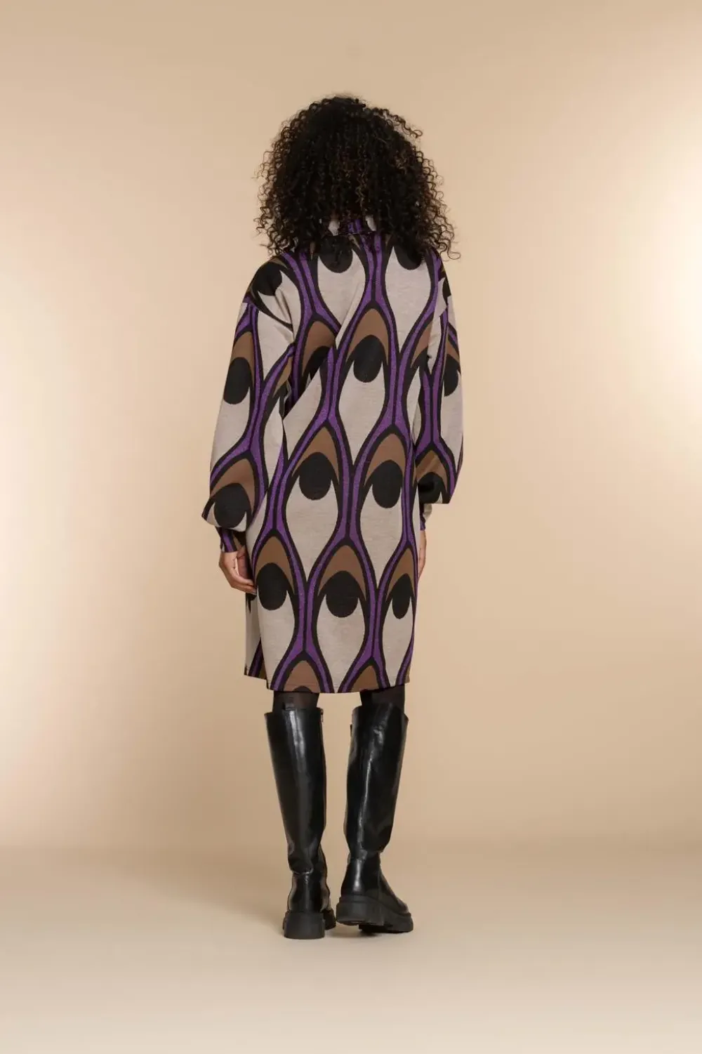 Vrouwen Geisha Fashion Geisha Dames Vintage Print Jurk 37610-20 Sand