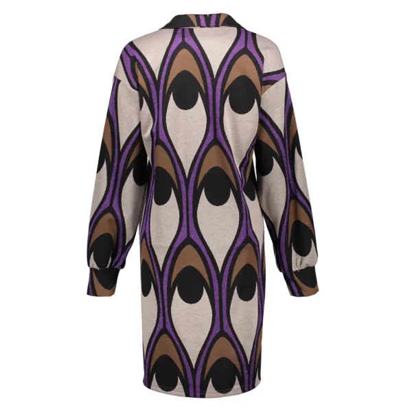 Vrouwen Geisha Fashion Geisha Dames Vintage Print Jurk 37610-20 Sand