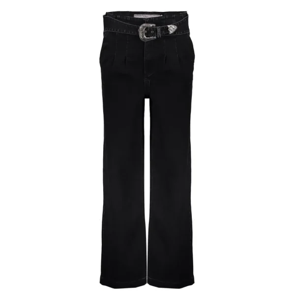 Vrouwen Geisha Fashion Geisha Dames Wide Leg Jeans Met Riem 31514-10 Black Denim