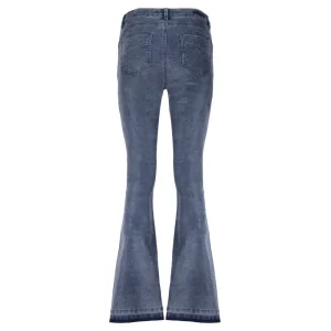 Vrouwen Geisha Fashion Geisha Flared Two-Tone Rib Jeans 21522-10 Blue