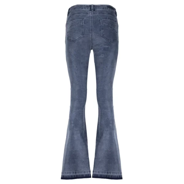 Vrouwen Geisha Fashion Geisha Flared Two-Tone Rib Jeans 21522-10 Blue