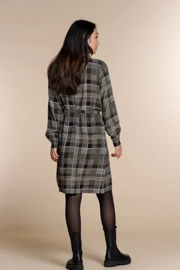 Vrouwen Geisha Fashion Geisha Geruite Jurk 07638-20 Zwart