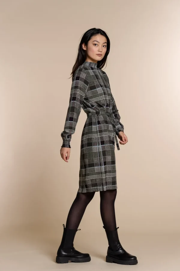 Vrouwen Geisha Fashion Geisha Geruite Jurk 07638-20 Zwart
