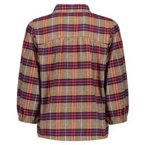 Vrouwen Geisha Fashion Geisha Klassieke Checkered Blouse 23613-20 Sand