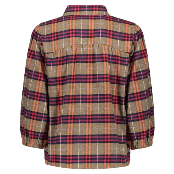 Vrouwen Geisha Fashion Geisha Klassieke Checkered Blouse 23613-20 Sand