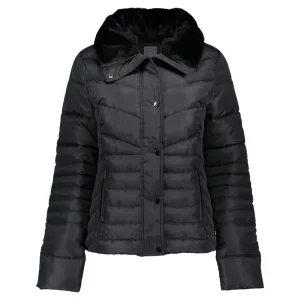 Vrouwen Geisha Fashion Geisha Korte Puffer Jas Fake-Fur 28535-25 Anthracite