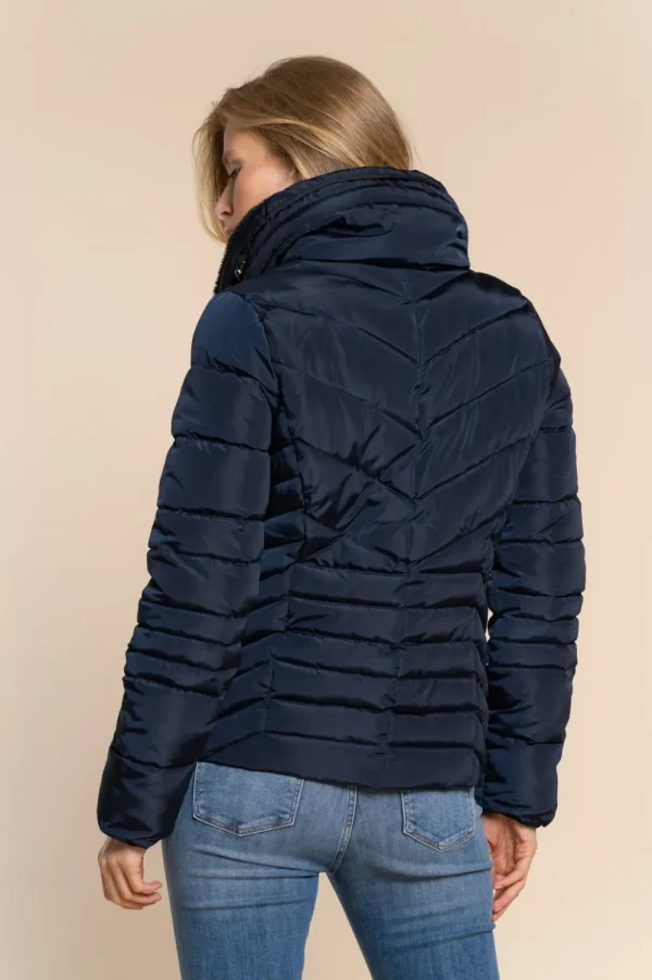 Vrouwen Geisha Fashion Geisha Korte Winterjas Fake Fur 18599-25 Navy
