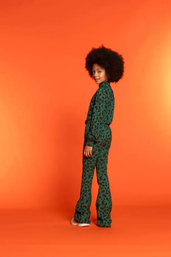 Meisjes Geisha Fashion Geisha Meisjes Flared Legging Met Paisley Print 31556K-60 Emerald
