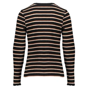 Meisjes Geisha Fashion Geisha Meisjes Ribgebreide Top Met Strepen 32541K-47 Zwart
