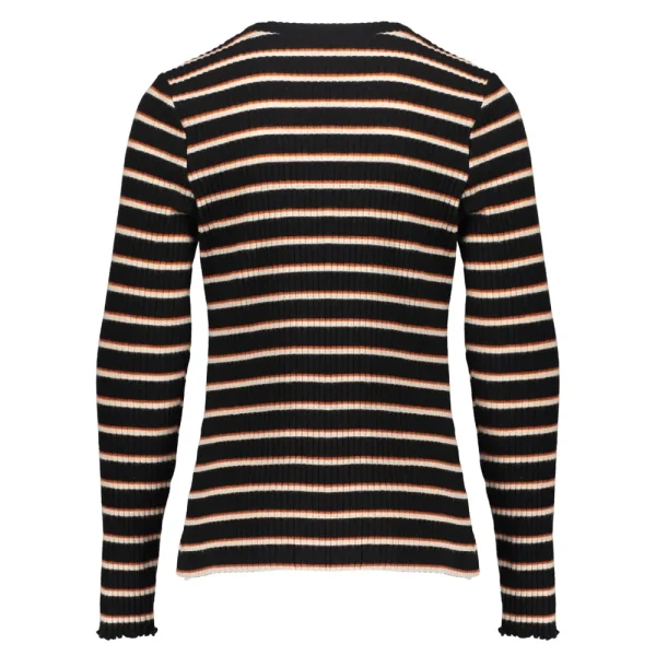 Meisjes Geisha Fashion Geisha Meisjes Ribgebreide Top Met Strepen 32541K-47 Zwart