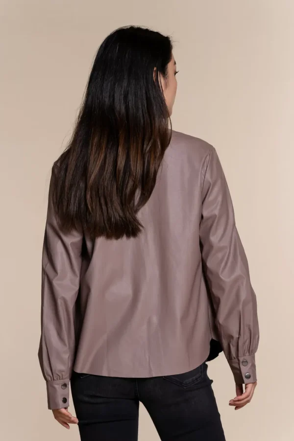Vrouwen Geisha Fashion Geisha Pu Doorknoop Blouse 03857-19 Sand