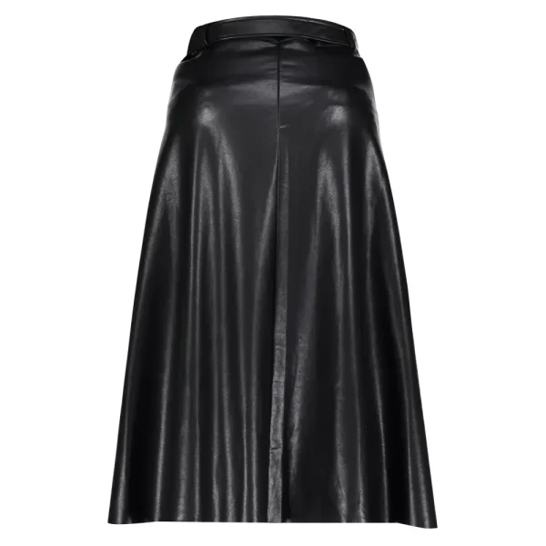 Vrouwen Geisha Fashion Geisha Pu Midi Rok 06516-10 Zwart