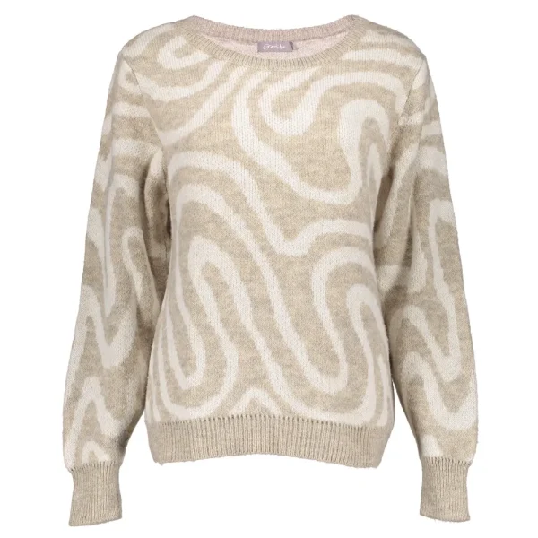Vrouwen Geisha Fashion Geisha Pullover Swirl Stripes 24899-70 Sand