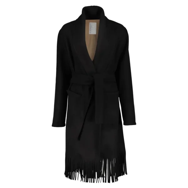 Vrouwen Geisha Fashion Geisha Stylish Coat Fringes 18565-70 Zwart