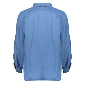 Vrouwen Geisha Fashion Geisha Tencel Jeans Blouse 23504-10 Dark Blue Denim