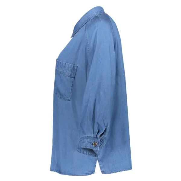 Vrouwen Geisha Fashion Geisha Tencel Jeans Blouse 23504-10 Dark Blue Denim