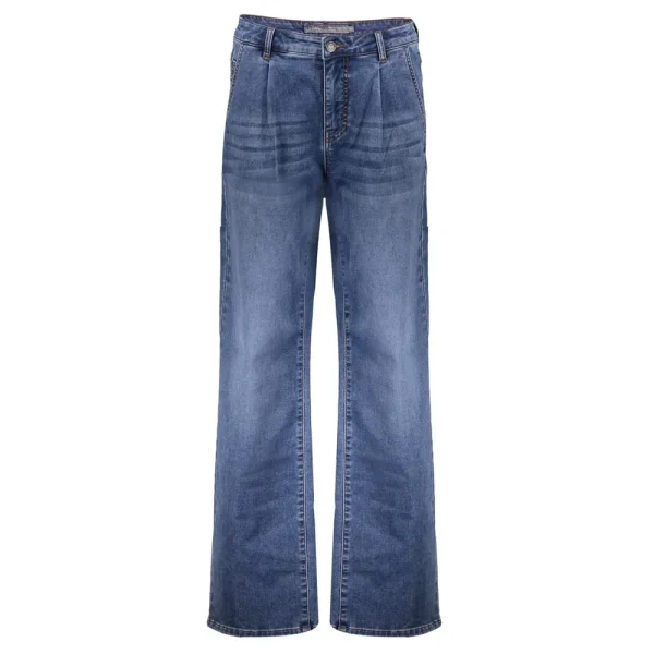 Vrouwen Geisha Fashion Geisha Trendy Wide Leg Jeans 21520-10 Blue Denim