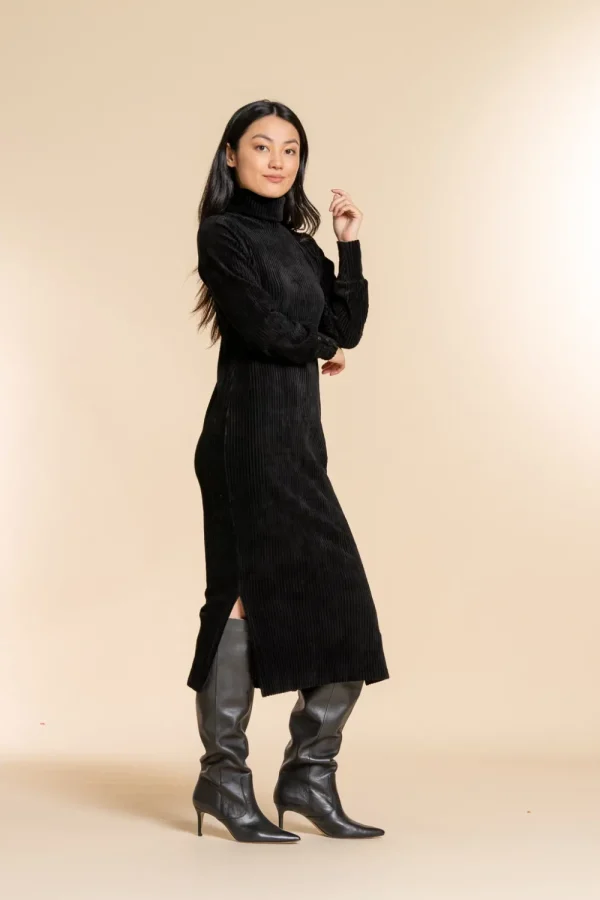 Vrouwen Geisha Fashion Geisha Velvet Jurk Coll 27561-20 Zwart