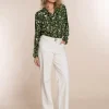 Vrouwen Geisha Fashion Geisha Wide Leg Jeans Raw Edge 21537-10 Nude