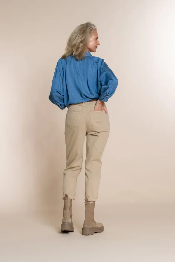 Vrouwen Geisha Fashion Geisha Wide Worker Jeans 21532-10 Sand
